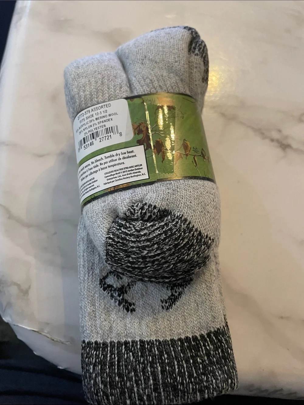 Realtree Gray and Orange Athletic Crew Socks